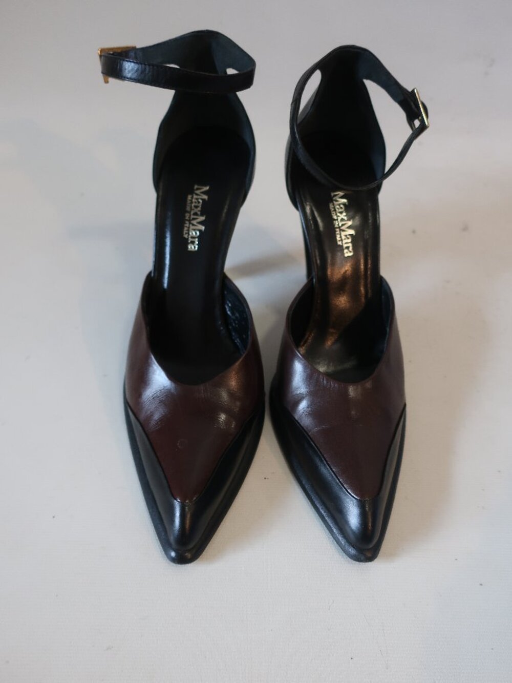 Womens Max Mara Black, Brown Leather Shoes 36 1/2 EUR/ US 6.5